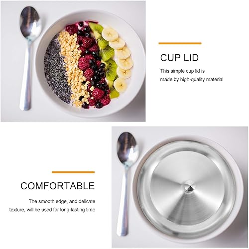 Miniatura 9 de Luxshiny Cubierta de taza de acero inoxidable 5 Unidos: Cubierta de bebida Cubierta de taza de café Cubierta de taza de té y agua Tapas de tapa de