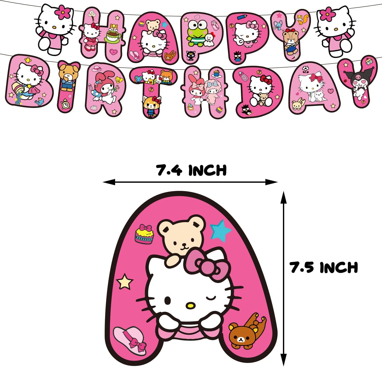 117 pcs Party Decoration Hello Pink Cat 1pc Tablecover 20 pcs Plates 20 pcs Napkins 1pc Birthday Banner 10 Spoons 10 Knives 10 Fork 10 Straws 25pcs Cake Topper for Theme Party Decoration Favor Sets