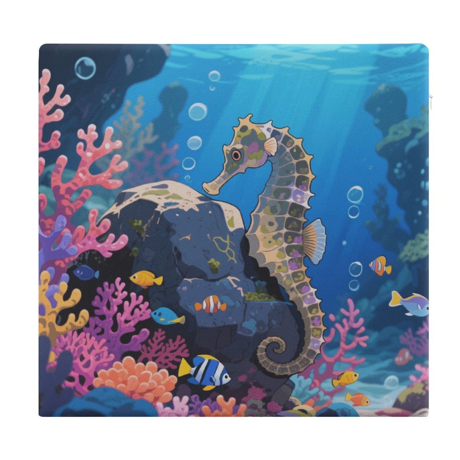 Cojín de exterior The Reefs cuadrado de 38x35x3 cm para sillas de terraza con diseño marinero