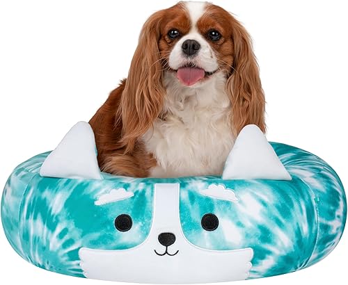Squishmallows Cama para mascotas Halver The Corgi original de 24 pulgadas, cama para mascotas de felpa oficial ultrasuave de tamaño mediano