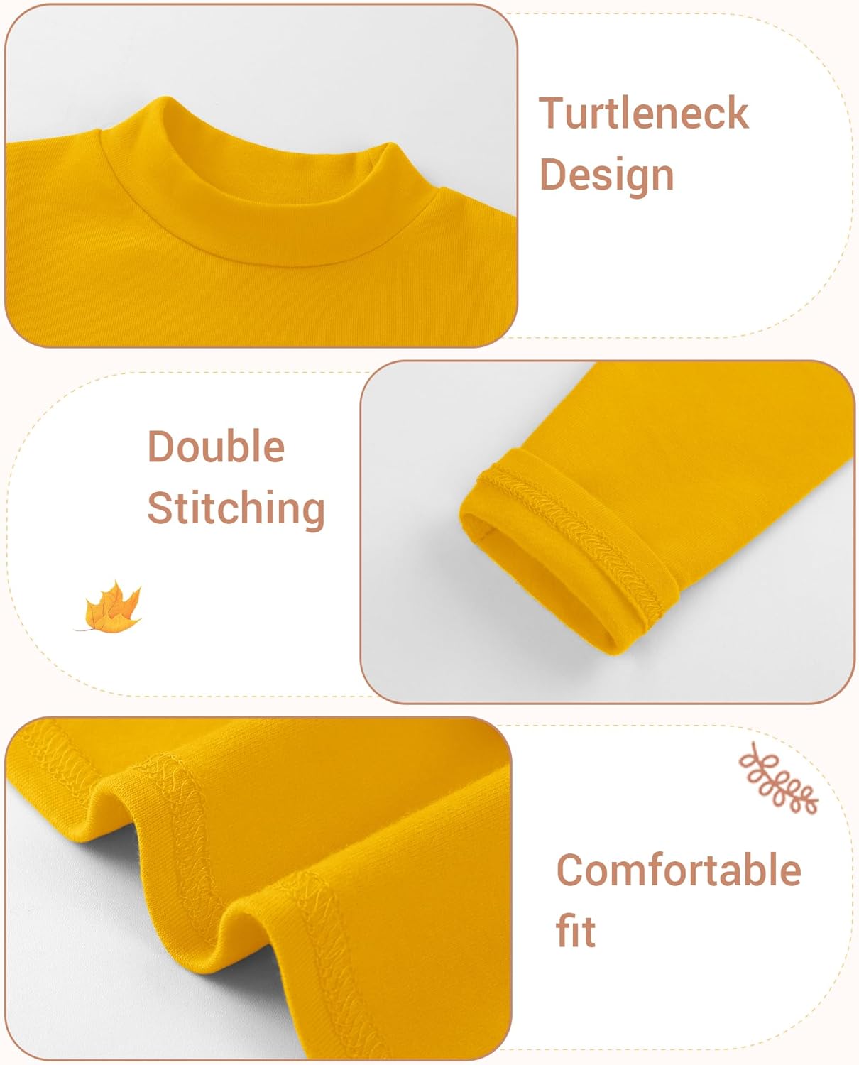 Toddler Boy Turtleneck T-Shirt Baby Boys Thermal Long Sleeve Shirt Cotton Tee Tops Size 18M-5T - Image 4