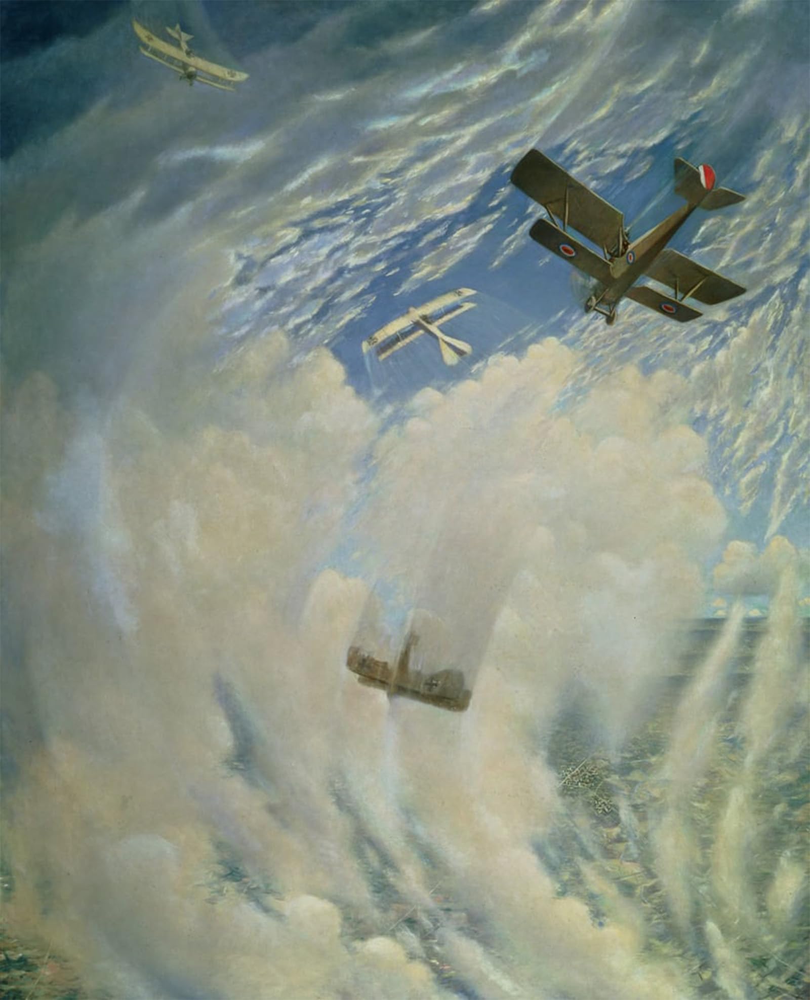 ARTXLXXBN Famous Art Print Poster Vintage Wall Art War in the Air by Christopher Richard Wynne Nevinson Canvas Art Poster for Home Decor 60x90cm