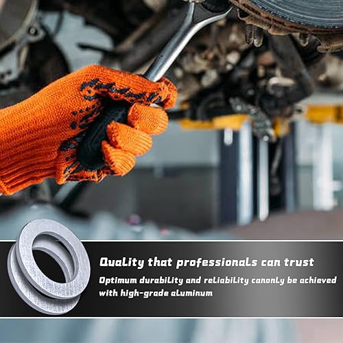 Miniatura 6 de 50 piezas de tapón de drenaje de aceite, junta de sellado de aplastamiento de arandela, repuesto de 0.55 pulgadas para Honda – OEM 94109-14000 se