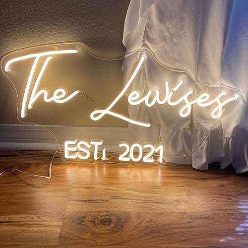 Miniatura 10 de Letreros de neón personalizados para nombres de boda, letreros de neón personalizables regulables para eventos, dormitorio, cumpleaños, fiesta, sala