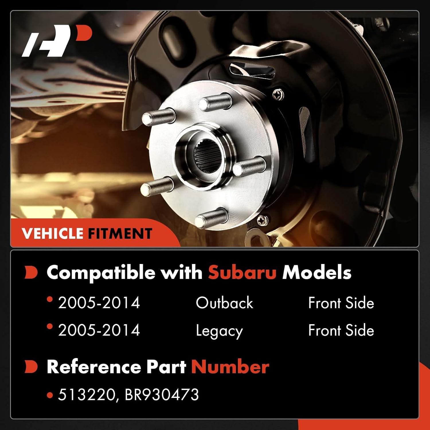 A-Premium 2 x Front Wheel Bearing and Hub Assembly with 5-Lug Compatible with Subaru Outback 2005-2014, Legacy 2005-2014