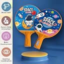 FITORIX Hanging Table Tennis Trainer for Kids Indoor Self Training Portable Ping Pong Set 10 Pieces 2 Racket 2 Balls 2 Hooks 1 Space Rocket and 2 Space Stickers in 1 Space Box gallery image