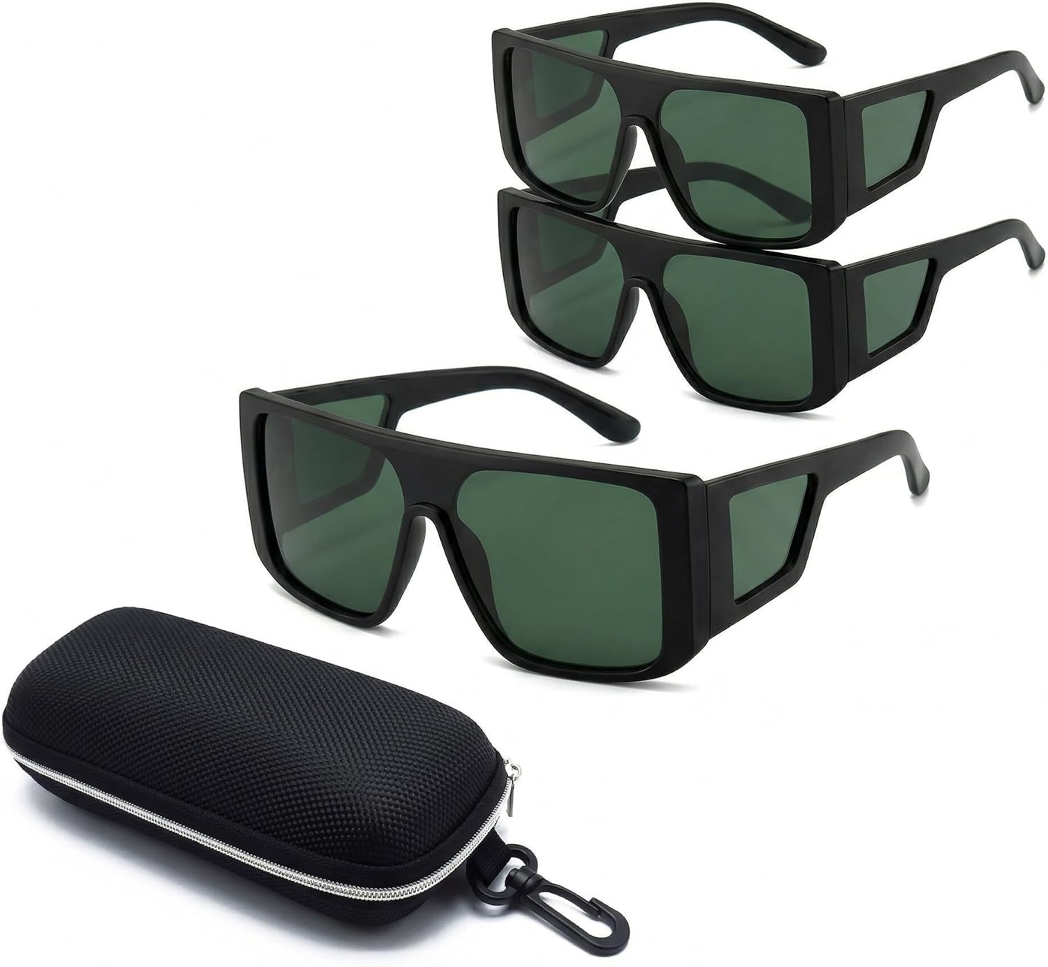Oversized Welding Goggles, Shade 5, with side shields and dark green lenses, suitable for plasma cutting, welding, brazing, and metal casting; can be worn over prescription glasses