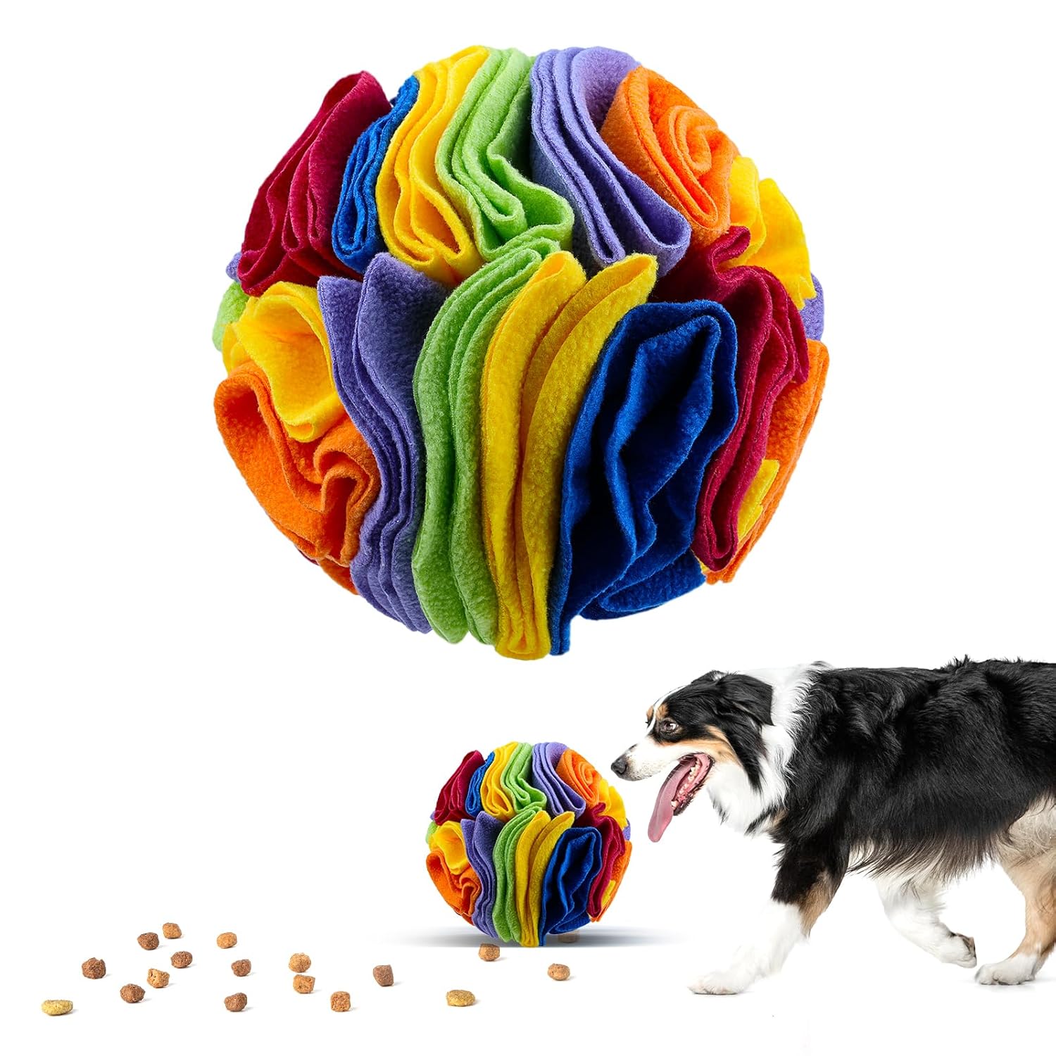 Pet Snuffle Ball Puzzle Sniffing Interactive Dog Ball for Blind Dogs Training Stress Relief Dog Enrichment Toys Treat