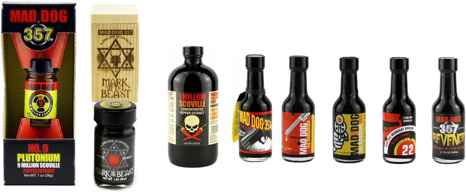 Mad Dog 357 Nuclear Hot Pepper Extract Extreme Hot Sauce Gift Set