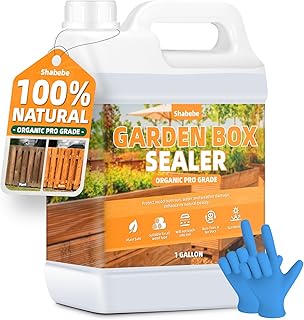 Garden Box Sealer 1 Gallon, Non-Toxic & Plant-Based Waterproofing Wood Sealer for Raised Garden Beds, Planters & Pet Shelters, Long-Lasting Protection Against Water, Sun & Weather Damage