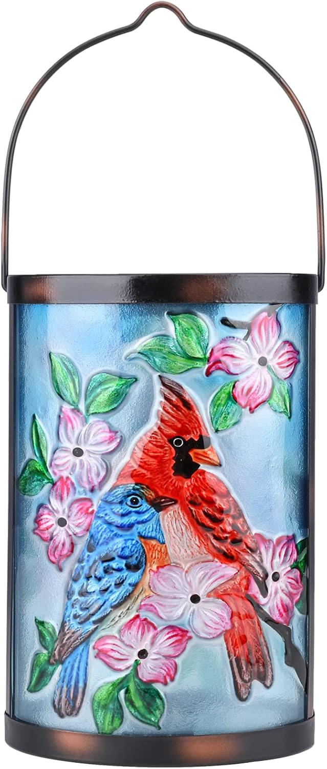 Hanging Solar Lantern Outdoor Decorative Waterproof LED Solar American Flag Lights Tabletop Lamp for Outdoor Patio Garden