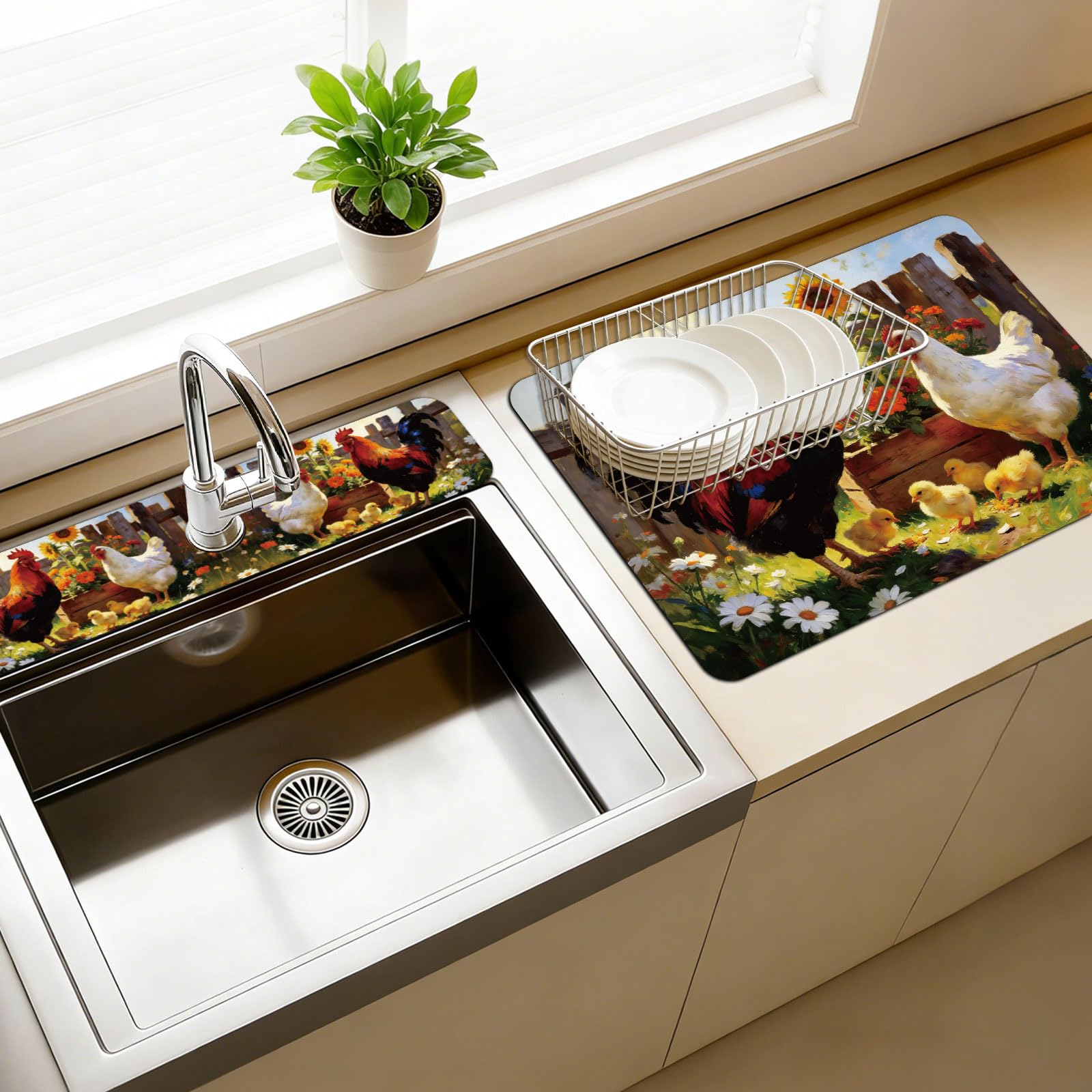 Tapis de robinet d'évier de cuisine pour protéger le plan de travail de l'eau