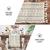 Vista 3 de Amosfun Tapete de mesa de macramé estilo occidental bohemio para decoración de mesa de boda (9.4 x 15.7 in), 2