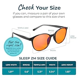 Sleep ZM Blue Light Blocking Glasses for Kids + Small Face Women + Men - Better Sleep + Anti Eye Strain Protection - Computer Screens & Gaming - 99% Night-time Amber Lens
