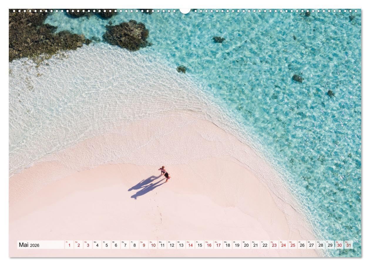 Malediven - Reise in ein Naturparadies (Wandkalender 2026 DIN A2 quer), CALVENDO Monatskalender: Wunderschöne Inseln der Malediven (CALVENDO Natur)