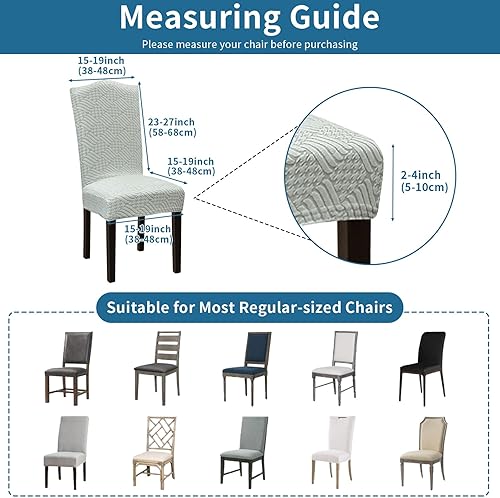 Miniatura 131 de Juego de 6 fundas elásticas para sillas de comedor, extraíbles y lavables, para sillas de comedor, hotel, ceremonia