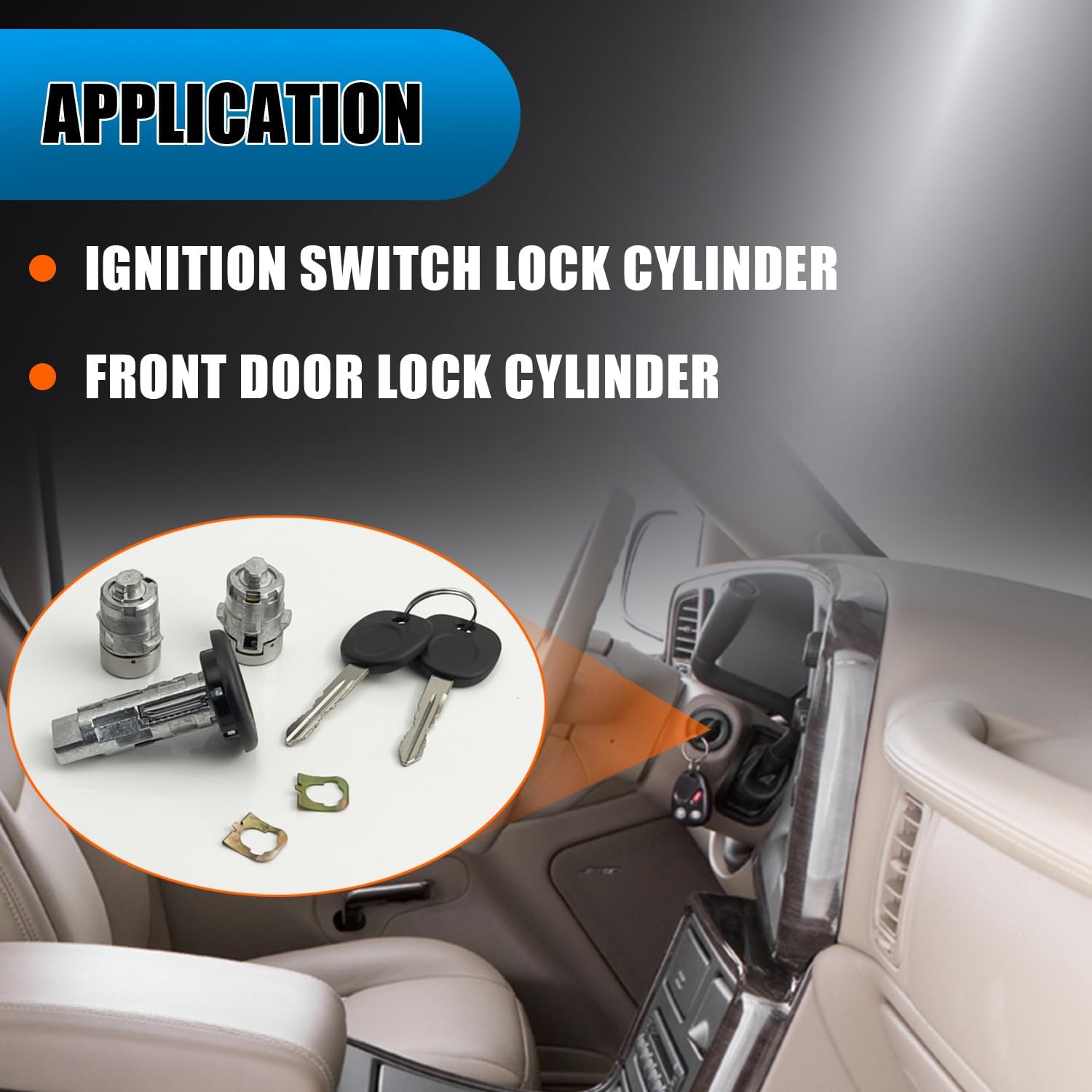 Door Lock Cylinders and Ignition Switch with Keys fit for 2003-2007 Cadillac Escalade, 2001-2007 Chevy, 2003-2007 GMC Sierra Yukon, 2003-2007 H2, Replace OE 707835 + 2Pcs 706592 + 598007