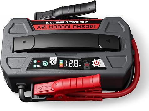 LOKITHOR J403HD 10000A Jump Starter, 12V Car Battery Jumper Starter Portable 16L Gas/All Diesel Engines Powerful Jump Pack with 100W Quick Charger, 400 Lumen LED Light, 64000mAh Power Bank