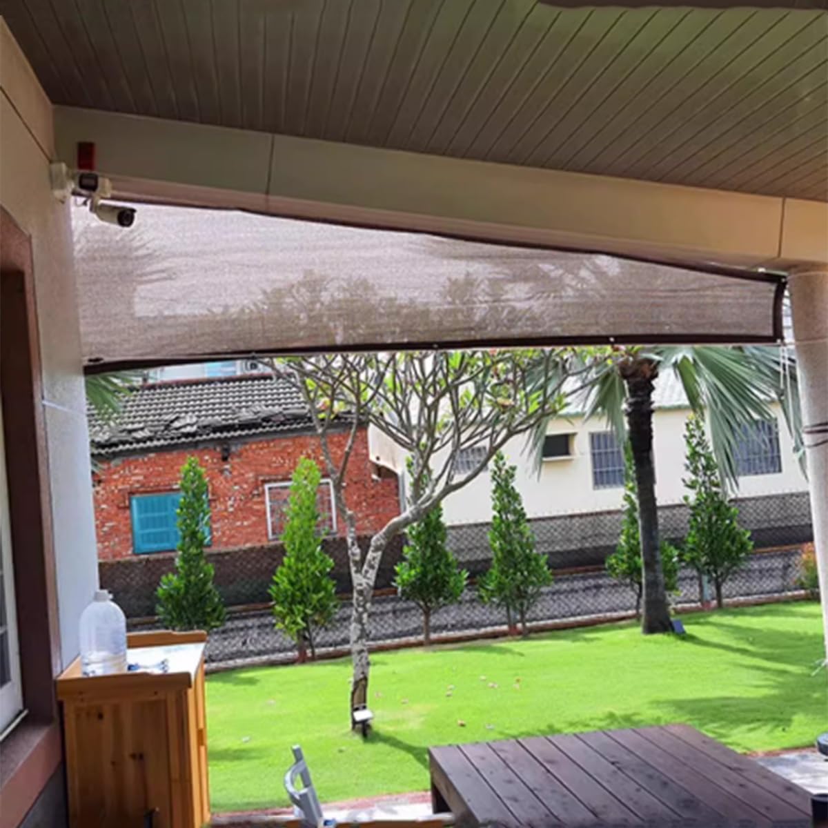 Tkanina z żywicy UV, 80% filtr przeciwsłoneczny z przelotkami, 15 x 30 m, 5 x 20 m, idealna do szklarni, patio, stodół, bud, pomidorów, pera, 30 x 90 m