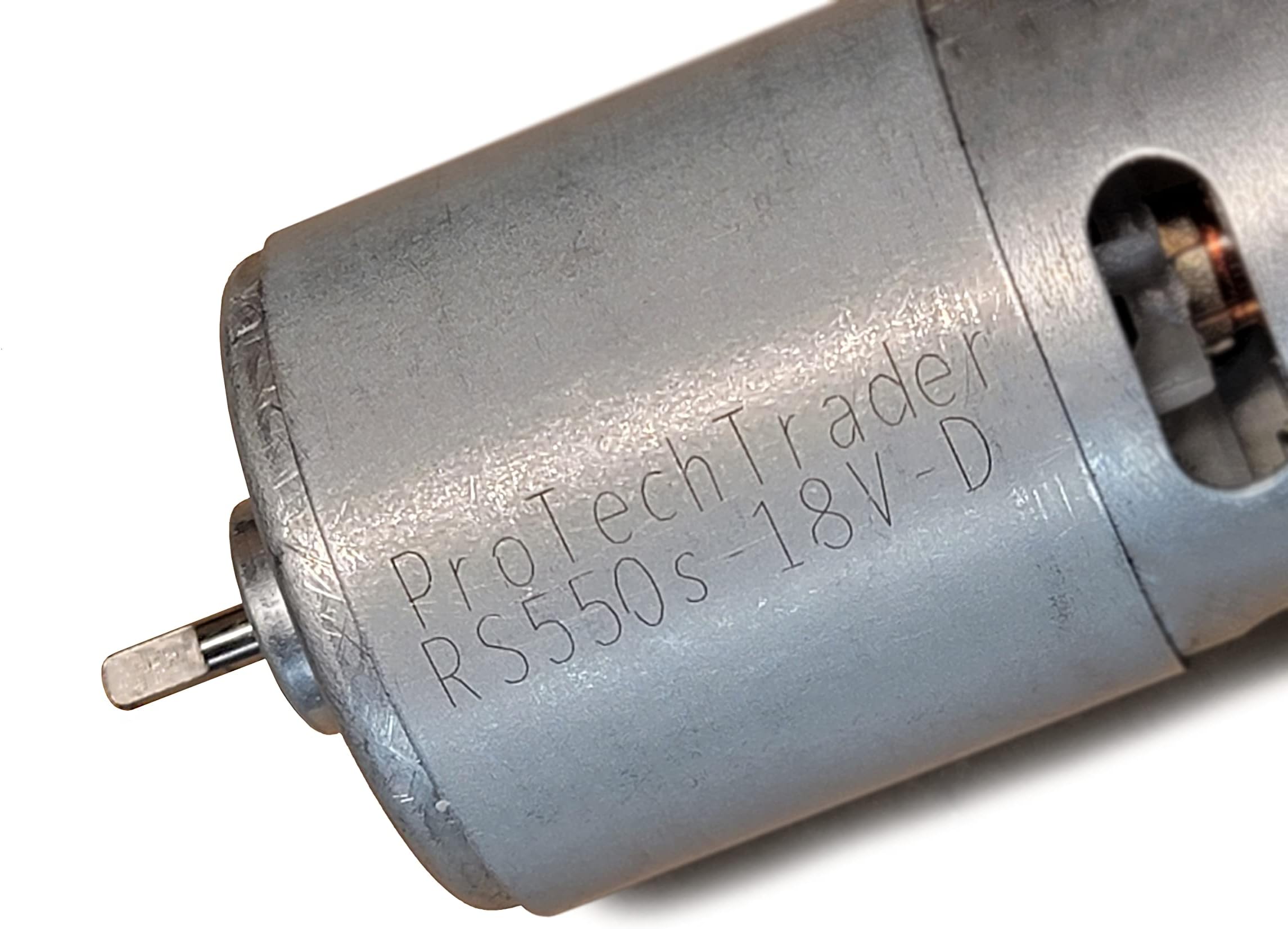 18v DC Drill Motor - Remote Controlled Car, Robot, Power Tool, Weed Whacker, Blower Replacement 18 Volt Electric Motors with Round or D/D-Cut Shaft Fan Cooled 550 Series RS-550S-D