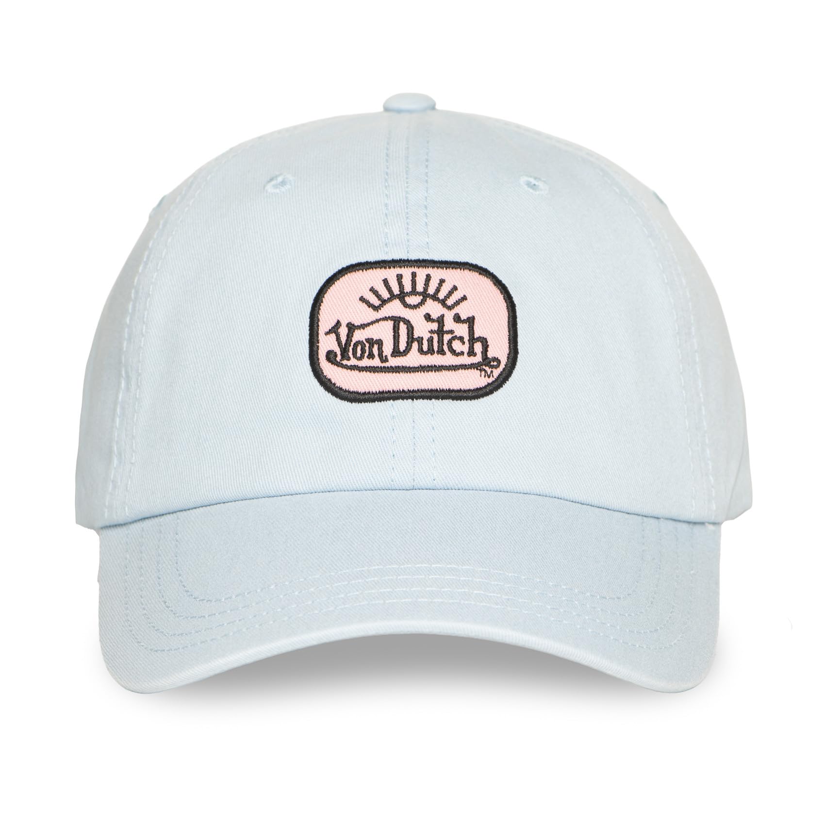 Von Dutch Klasyczna czapka z daszkiem bawełniana, jasnoniebieska, regulowana z haftowanym logo