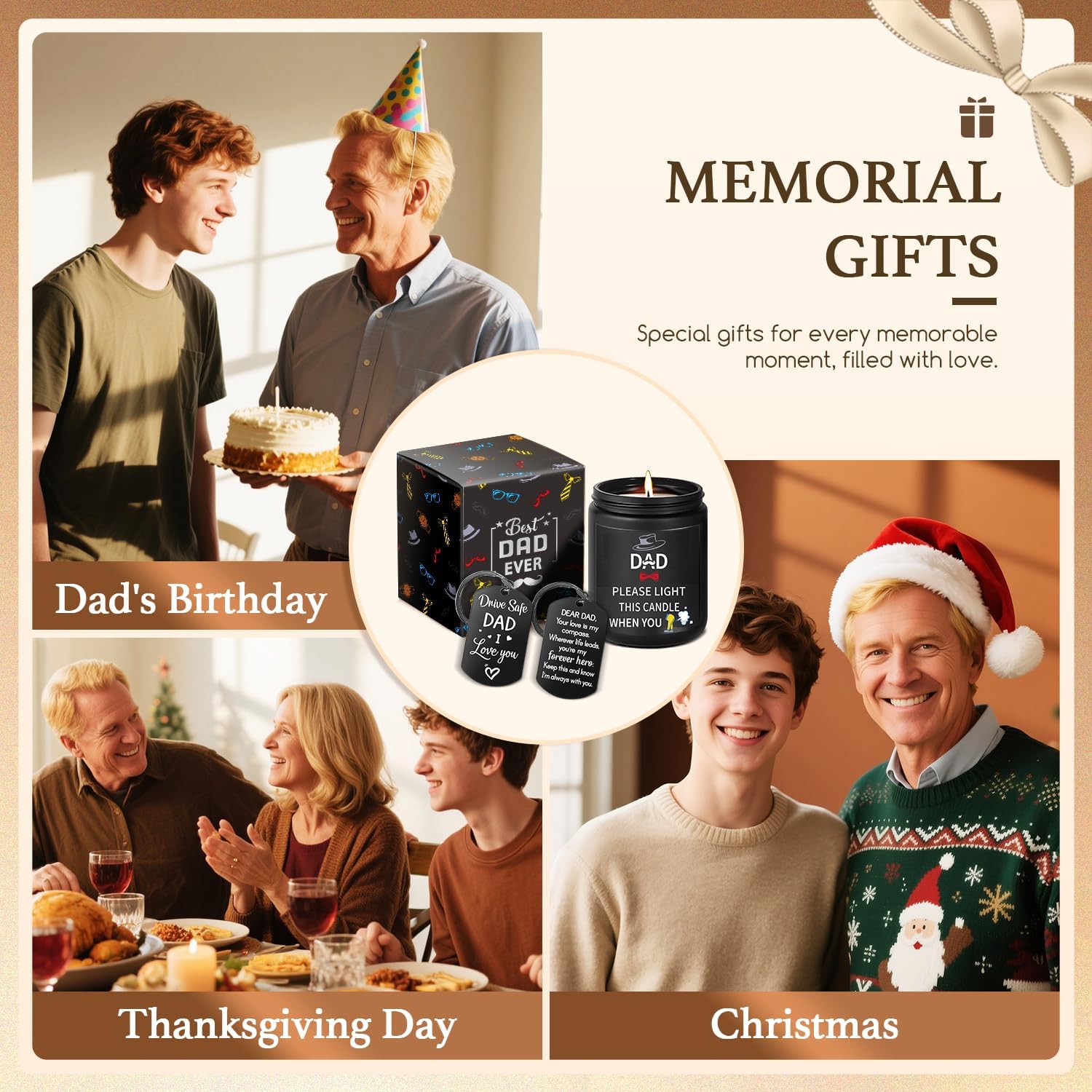 Gift Ideas for Dad - Fathers Day Christmas Birthday Gifts from Daughter Son, Funny Fart Candle Keychain for Dad - Image 7