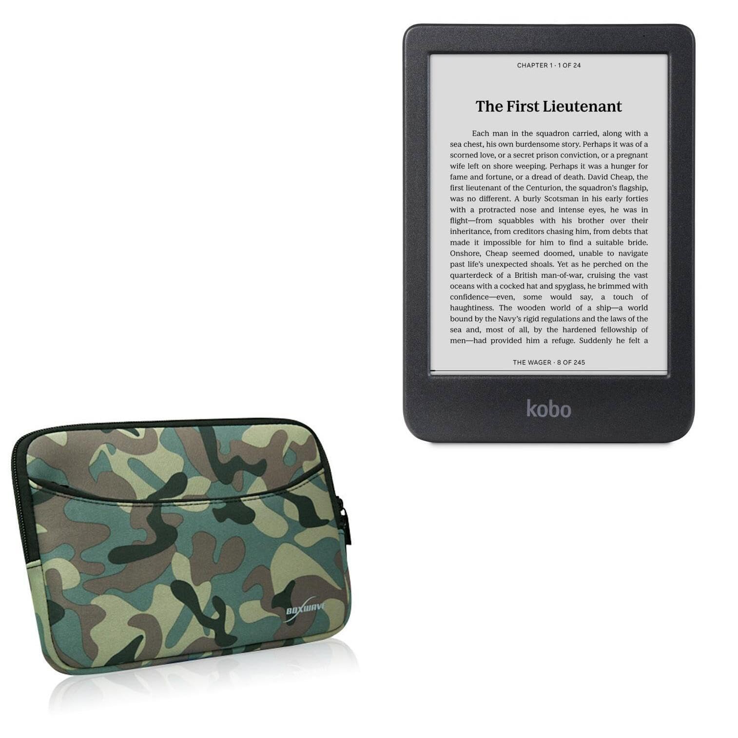 BoxWave Case Compatible with Kobo Clara BW - Camouflage Suit with Pocket, Neoprene Camo Suit Zipper Pocket for Storage