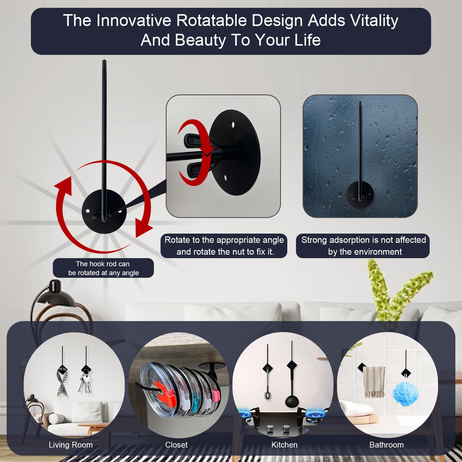 CRMAPS 2024 New Upgraded Tumbler Lid Organizer or Hat Organizer, 360-degree Free Rotation? Self-Adhesive or Drilled Installation, for Yeti Tumbler/Stanley Tumbler/Baseball Caps/Kitchen (2 Pcs Round)