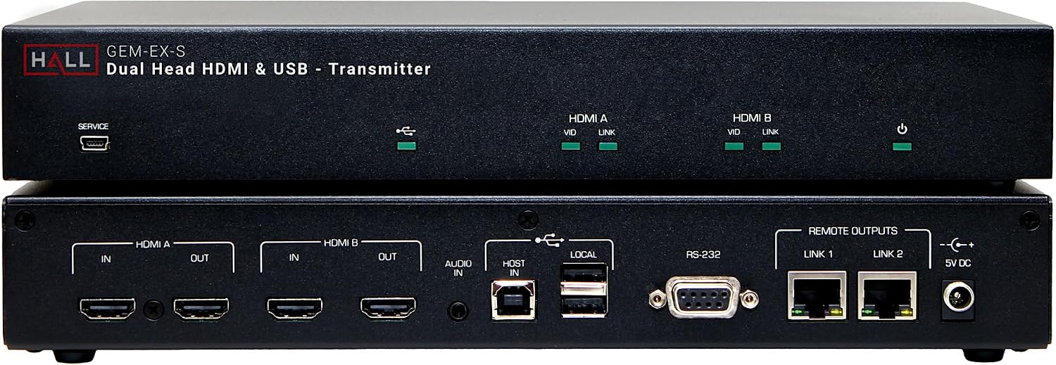 Hall Technologies GEM-EX-S Sender Unit Front and Rear Panels
