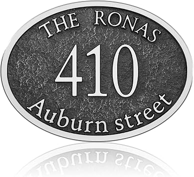 Address Plaque Large Options - Personalized Address Sign,House Number Sign Plaque,House Address Numbers for Outside House,Fence,Drive Way,Apartment 1/4 Thick Metal 3-Line,911 Visibility 10 x