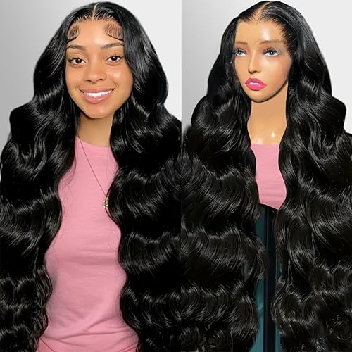 30 Inch Body Wave Lace Front Wigs Human Hair 200 Density 13x6 HD Lace Front Wigs Pre Plucked Human Hair Body Wave Glueless 13x6 HD Frontal Human Hair Wig for Women