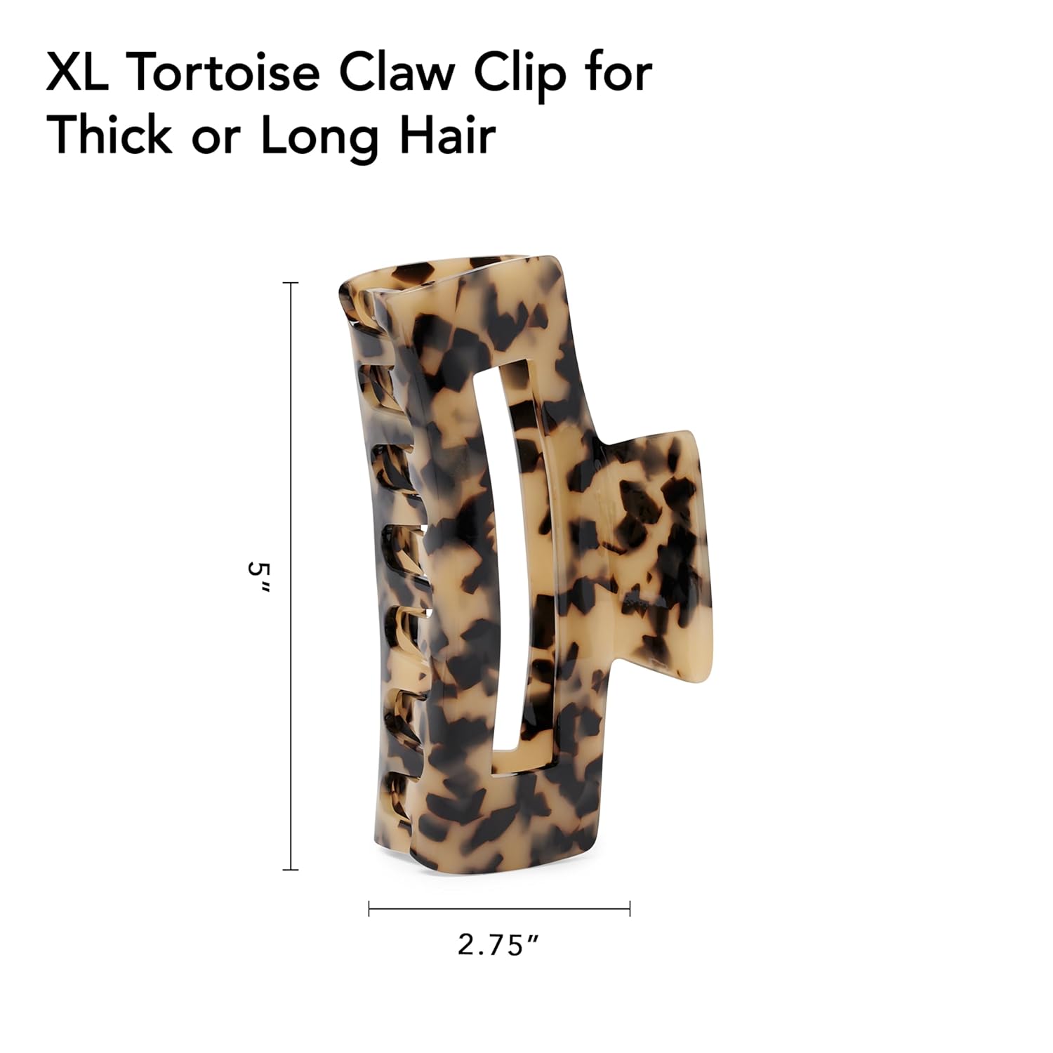 The Hair Edit Epic Extra Large Tortoise Claw Clip, Strong and Comfortable Hold for Thick and Long Hair, Chic Tortoise Hair Clip, Everyday Hair Accessories for Women, Large Claw Clip for All Day Hold - Image 6