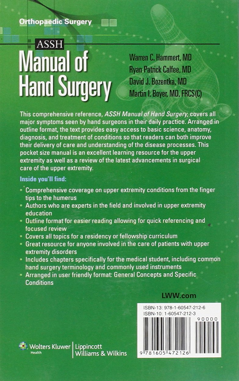 ASSH Manual of Hand Surgery