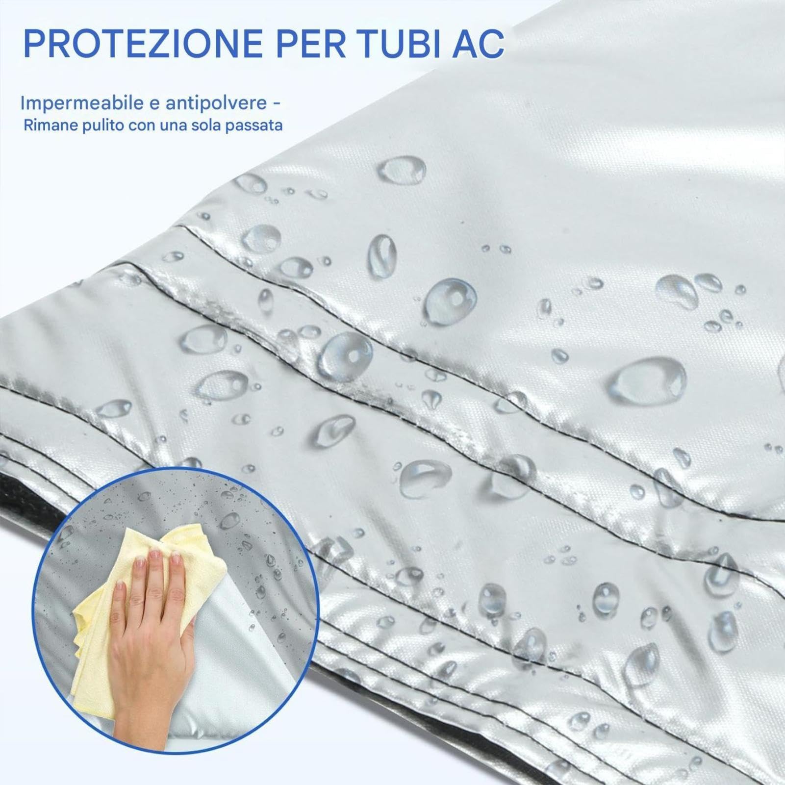 Guaina Isolante Tubo Condizionatore Portatile, 150 Cm Copertura Termica Impermeabile Per Tubo Scarico Aria Calda, Protezione Flessibile Riduce Dispersione Calore E Migliora Efficienza Clima Mobile