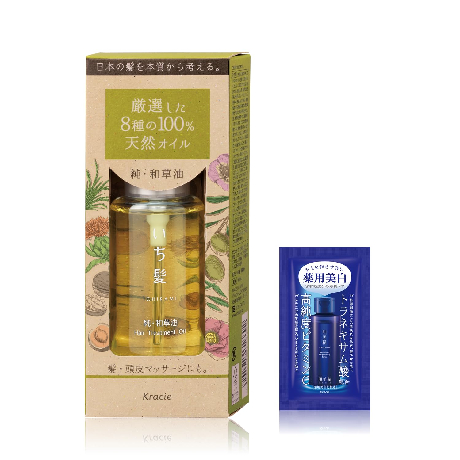 Amazon | いち髪 純・和草油 60ml おまけ付き | 洗い流さない
