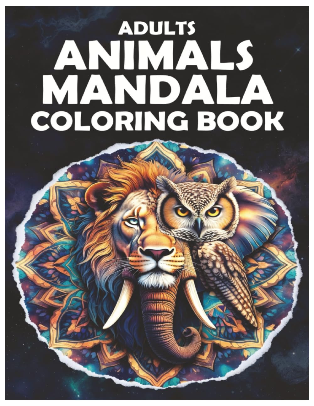 Mandala Coloring: Relaxing & Easy Designs for Seniors, Adults & Kids: Stress Relief Coloring Pages with Cute & Amazing Animals
