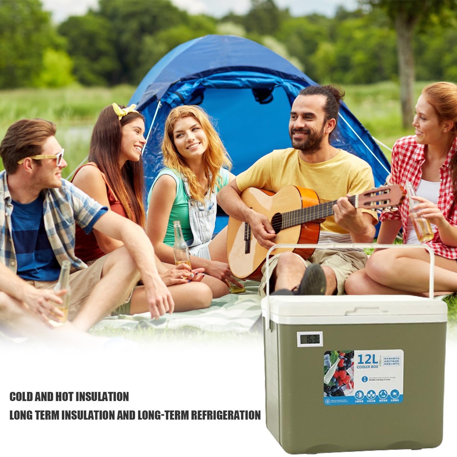 Contenitore refrigerante portatile, da viaggio, da campeggio, contenitore per alimenti per picnic, pesca per frutta, latte materno, succhi di frutta, bevande, latte, regali adatti per uomini e donne