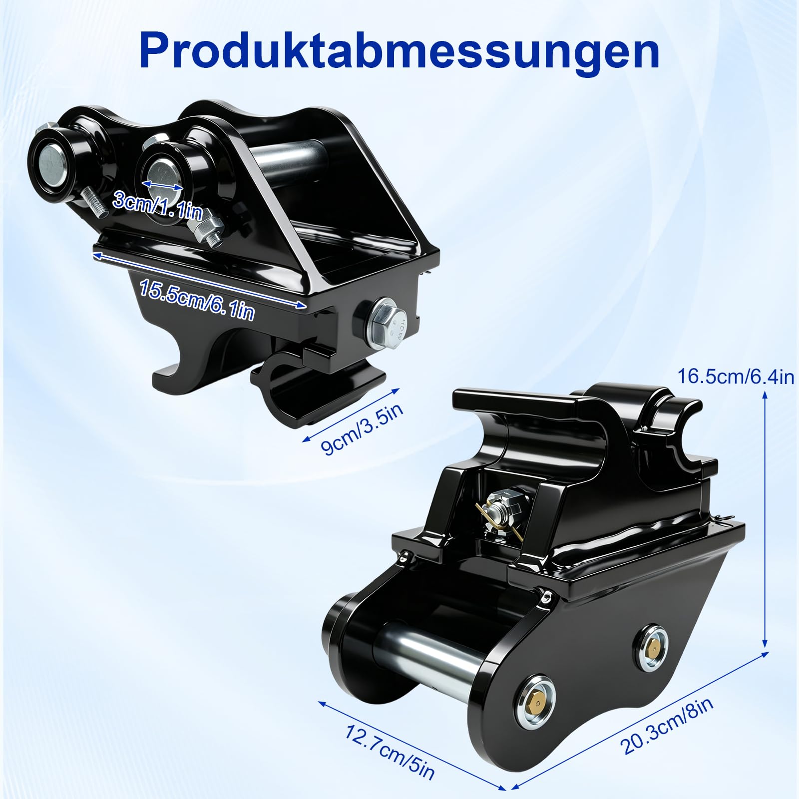 Mechanischer Schnellwechsler – Robuster Kupplungsadapter für Baggerarme, Hochleistungsstahl, Schneller Wechsel von Anbaugeräten für 800-1800 kg Minibagger