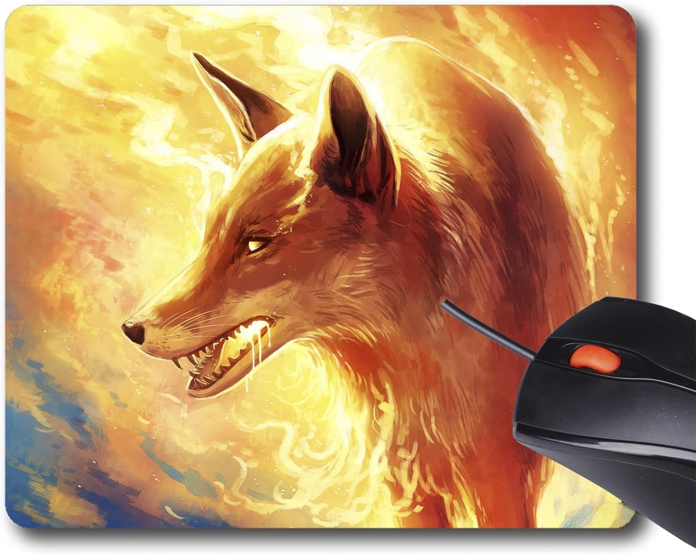 AOFFLY JoJoesArt - Fire Fox - Non-Slip Rubber Mousepad Gaming Mouse Pad