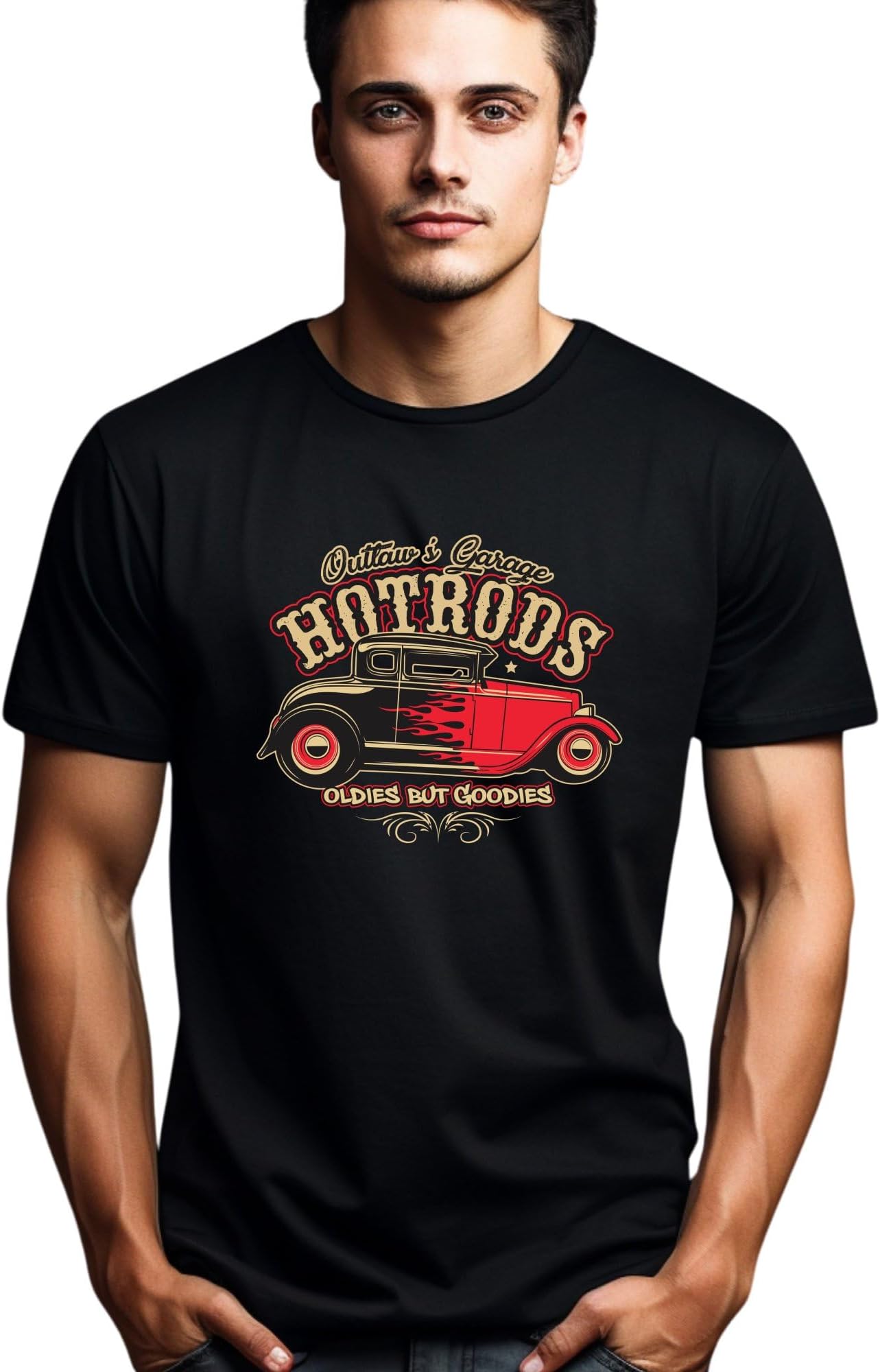 Seek Buy LoveVintage Hotrods T-Shirt, Classic Car Enthusiast Tee, Outlaw's Garage Oldies But Goodies Shirt
