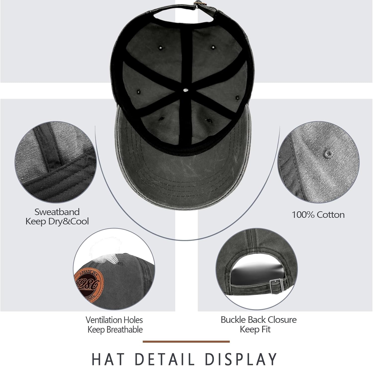 40th Birthday Gifts Men 40 Year Old Gifts Ideas Man 40th Birthday Decorations for Men 100% Cotton 1986 Hat - Image 4