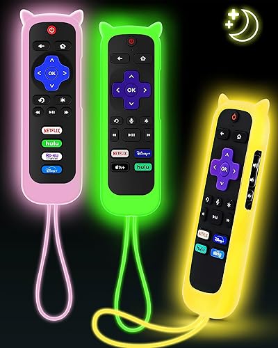 Miniatura 8 de Funda de silicona compatible con HisenseTCL Roku TV, Steaming StickExpress, controlador de repuesto universal que brilla en la oscuridad, color