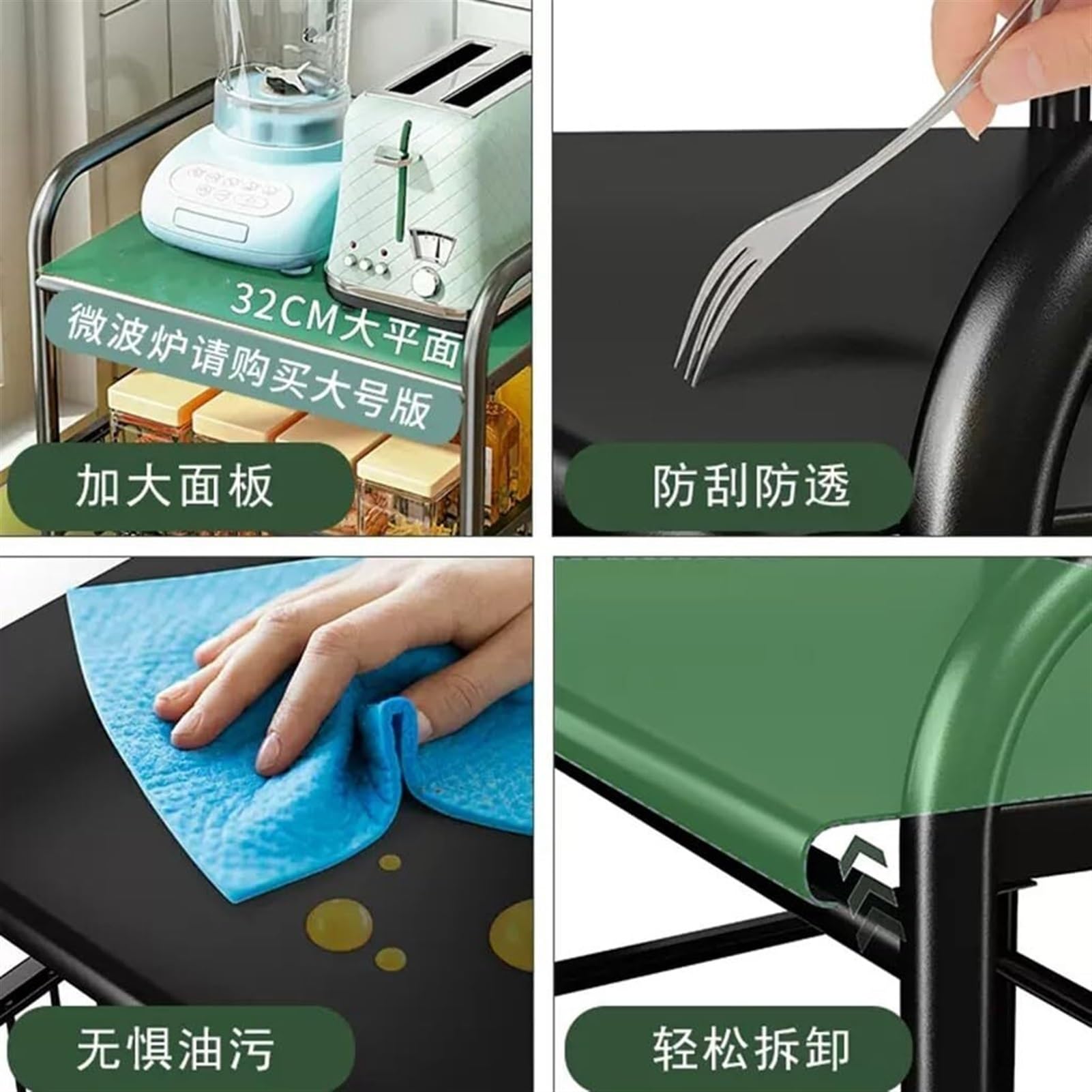 Generico Carrello in Metallo a 3 Ripiani con Ruote - Organizzatore per Lavanderia, Ufficio e Bagno - Carrello in Rete Facile da trasportare con ripiano Stretto Estraibile per soluzioni efficienti per