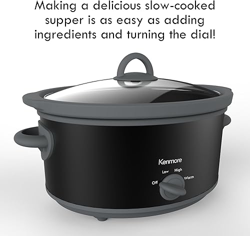 Miniatura 5 de Kenmore 5 Quart Slow Cooker - Crock pot with Programmable Settings,Digital Controls, Large Capacity for Family Meals, Dishwasher-Safe Stoneware,
