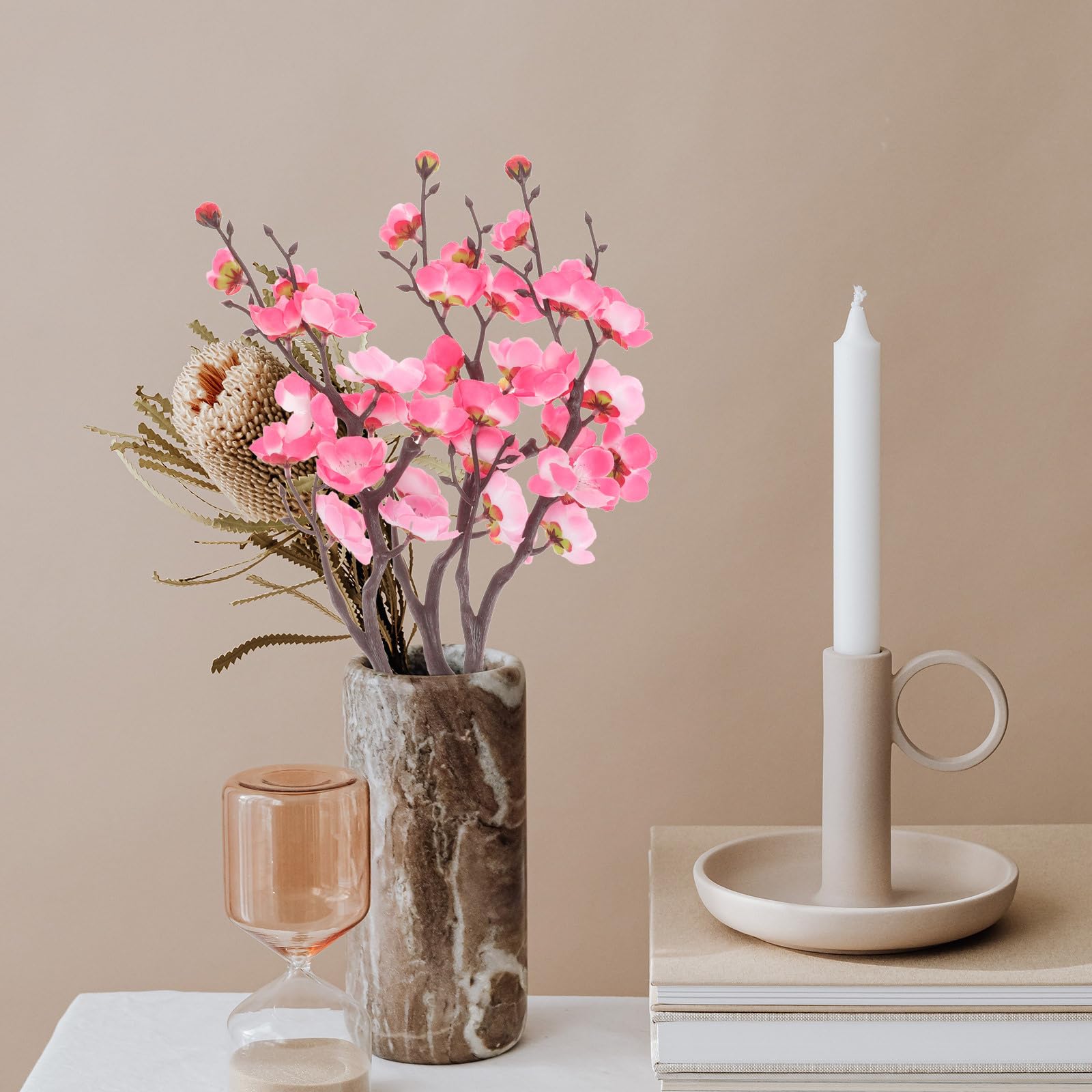 IMIKEYA 3Pcs Fake Flowers Decor Silk Plum Blossom Pick Simulation Plum Blossom Pick Artificial Plum Blossom Picks Artificial Branches Artificial Plum Blossom Stems Plum Household - Image 2