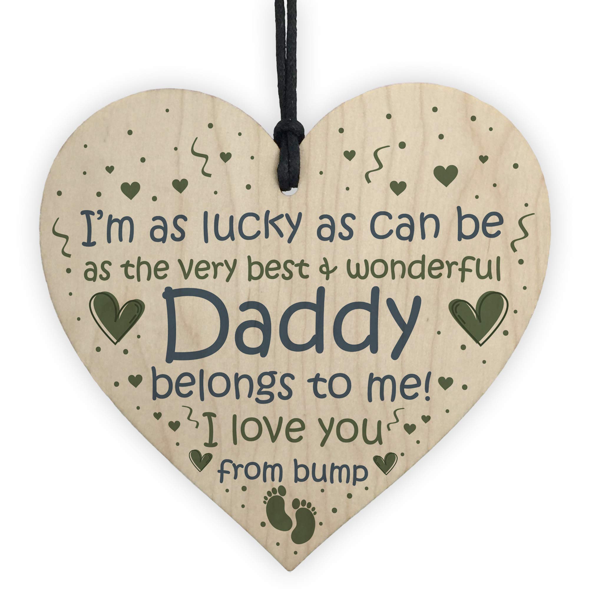 Red Ocean Multicolor Daddy To Be Gifts Wooden Heart Daddy To Be From Bump Gifts Keepsake Best Daddy Gift