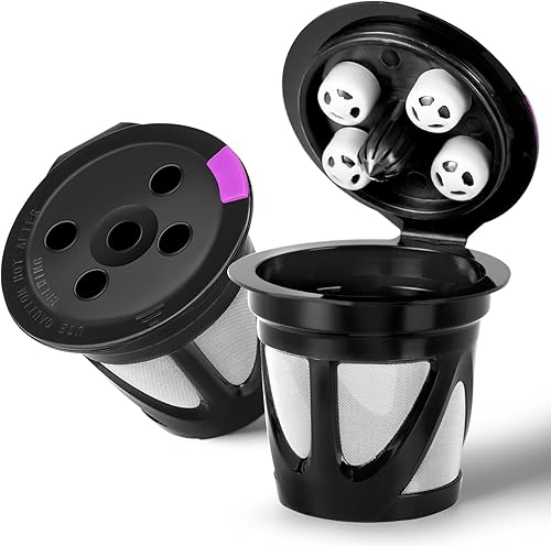 Tazas K reutilizables para Keurig, paquete de 2 cápsulas de café recargables universales K CUP con 5 agujeros, específicamente diseñadas para Keurig