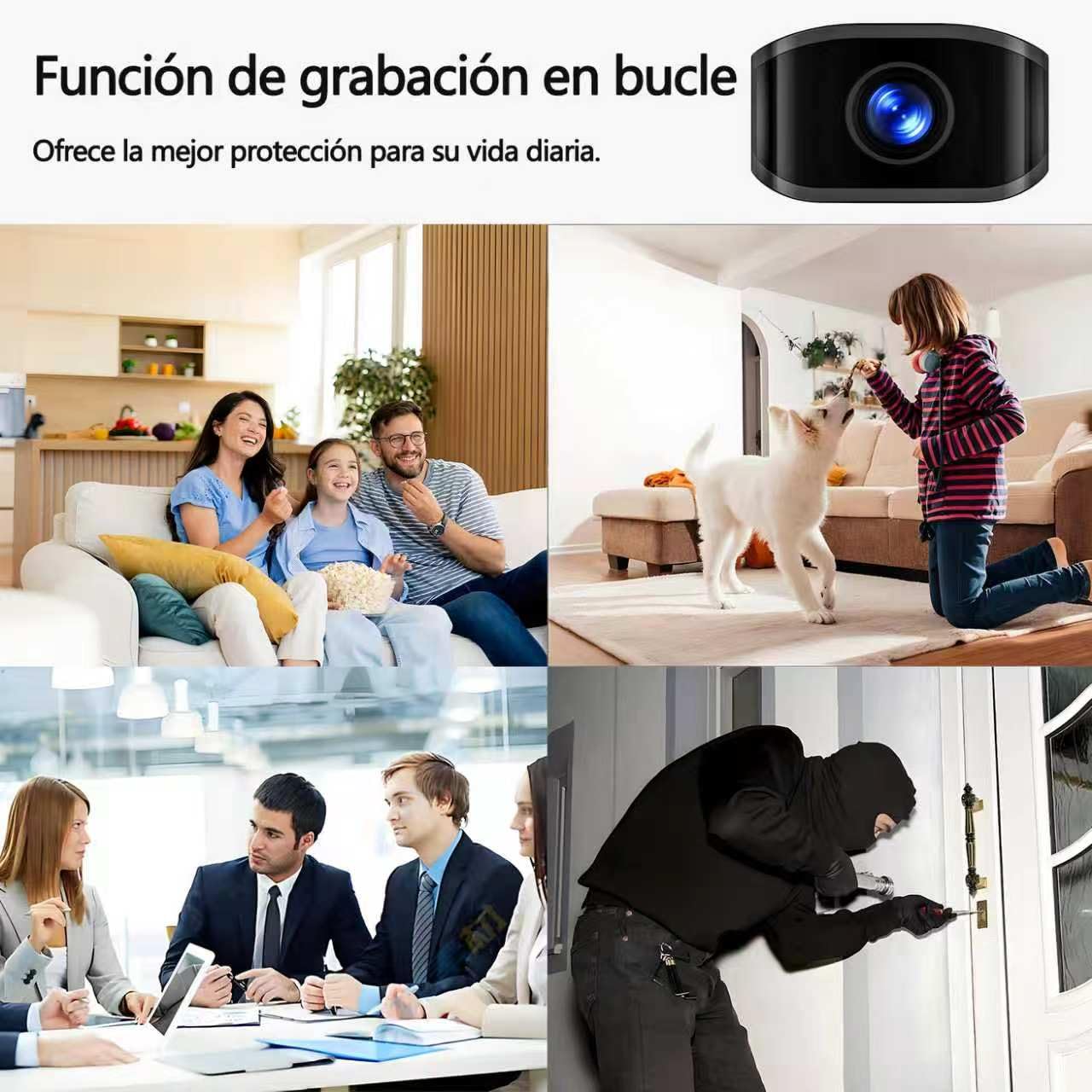 Mini Cámara de Vigilancia HD, Cámara Espía, Cámara de Seguridad, con Función de Detección de Movimiento, apta para la Vigilancia de Seguridad en Hogar, Mascotas, Oficina y Almacén, Sin Función WiFi