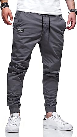 Mens Casual Joggers Pants Elastic Waist Loose Fit Harem Hiking Pants Trousers