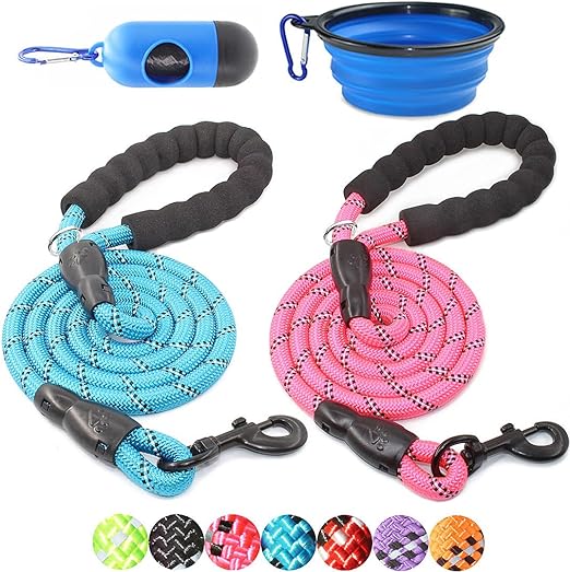 BAAPET 2 Packs 5/6 FT Dog Leash with Comfortable Padded